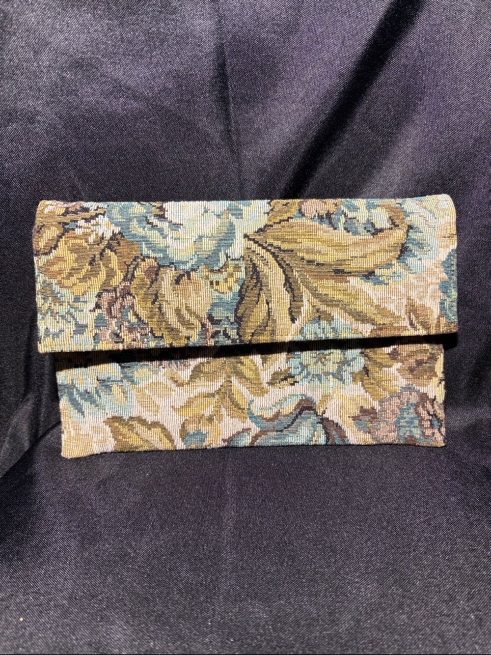 Vintage Shirl Miller Floral Tapestry Clutch